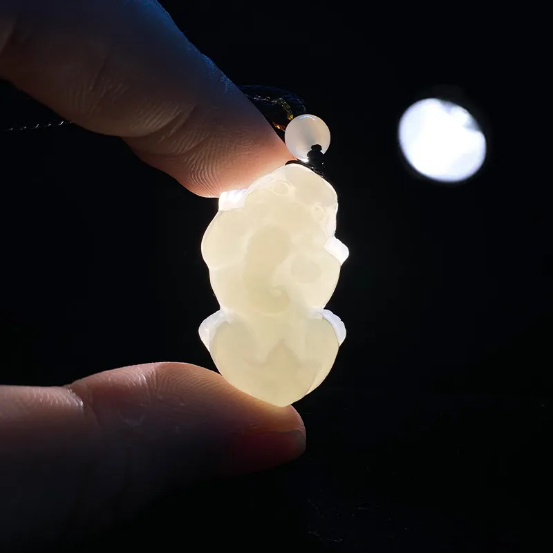 ZENGCAI Pendants Pale Greenish White Jade Unisex-4
