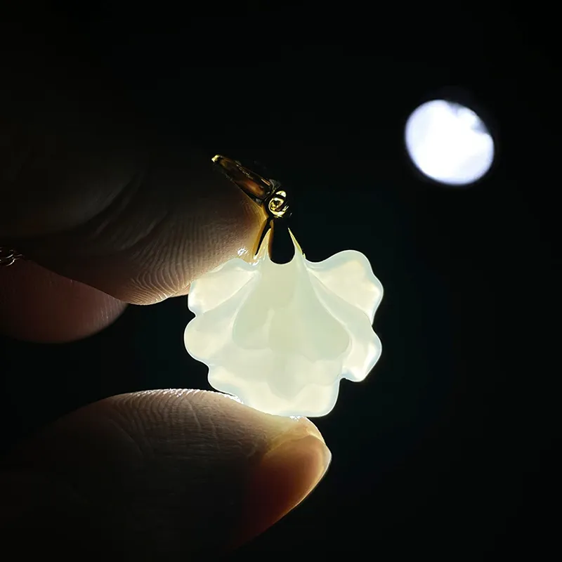 ZENGCAI New Chinese Style Chinese Fashion Trend Niche Design Carved Jade Necklace Pale Greenish White Jade Women's-3