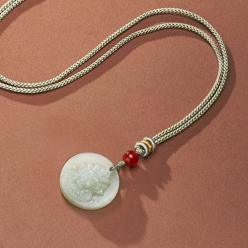 ZENGCAI Pendants Pale Greenish White Jade Unisex-1