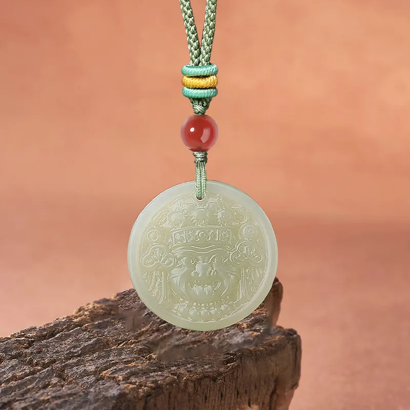 ZENGCAI Pendants Pale Greenish White Jade Unisex-1