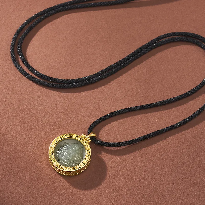 ZENGCAI Pendants Pale Greenish White Jade Unisex-2