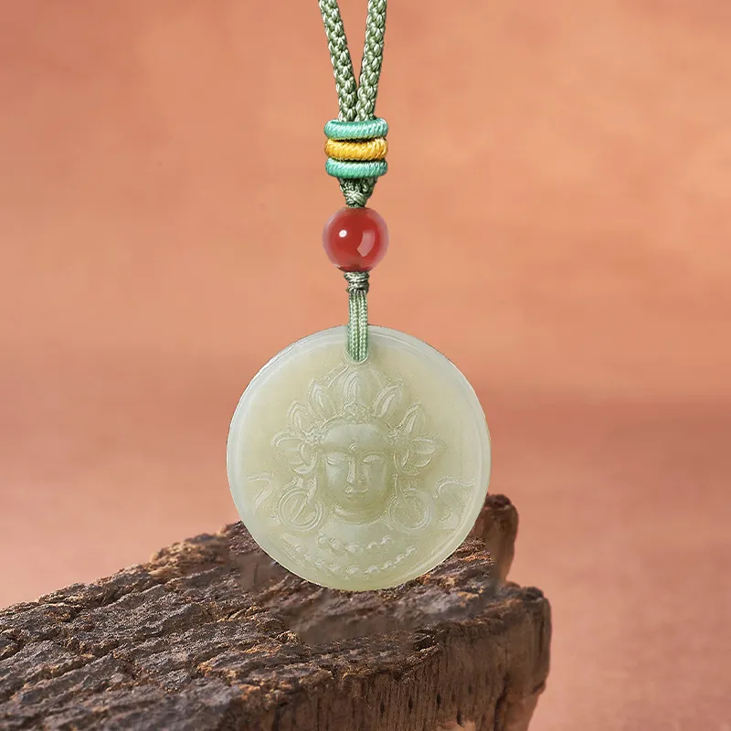 ZENGCAI Pendants Pale Greenish White Jade Unisex-3