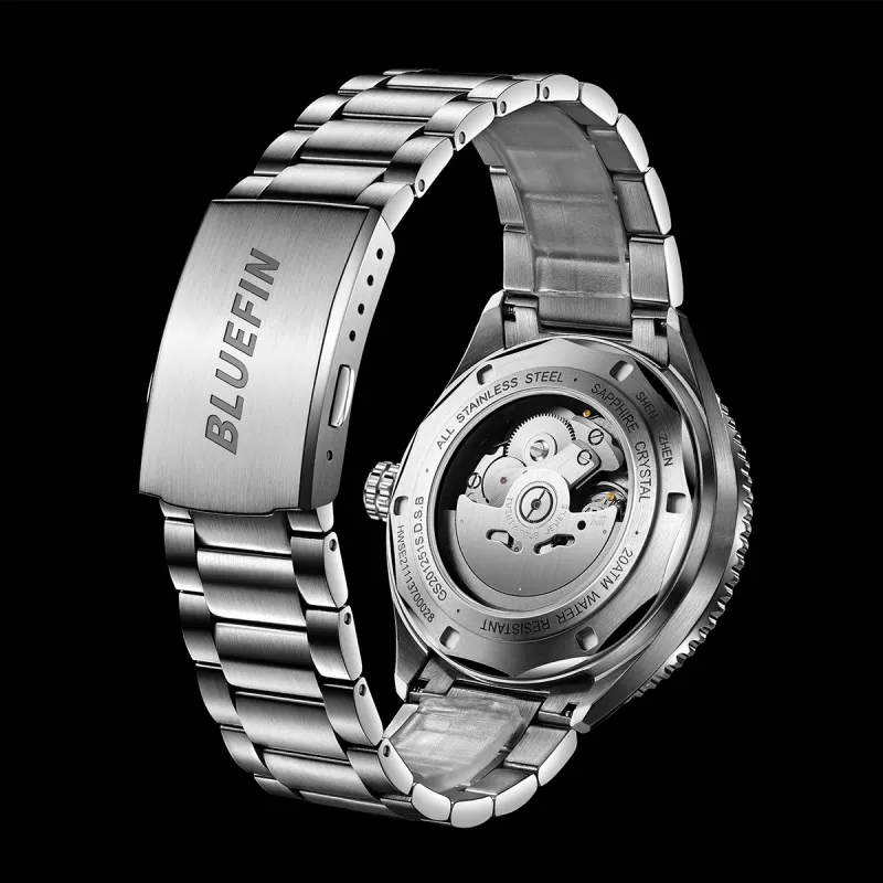 TIANWANG Blue Fin Collection Mechanical Movement Stainless Steel Strap Watch Men's Watches Blue Dial-13