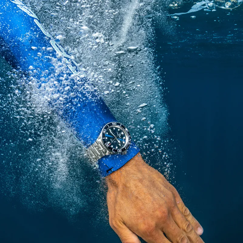 TIANWANG Blue Fin Collection Mechanical Movement Stainless Steel Strap Watch Men's Watches Blue Dial-7