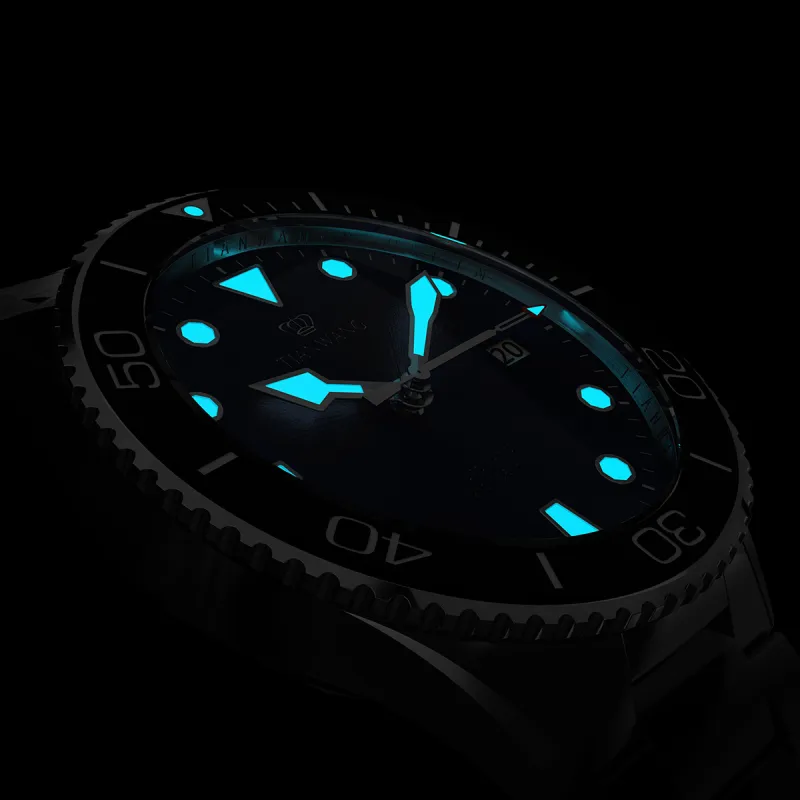 TIANWANG Blue Fin Collection Mechanical Movement Stainless Steel Strap Watch Men's Watches Blue Dial-11