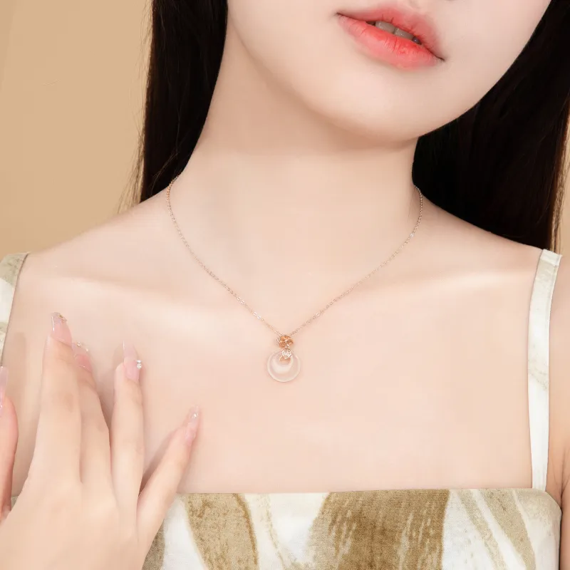 Branded Jewelry Natural Chalcedony Necklaces Women's-4