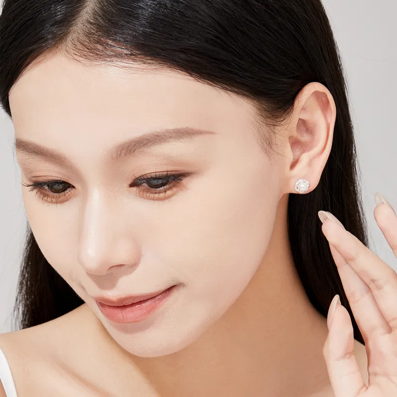 Branded Jewelry Pearl Stud Earrings Women's-6