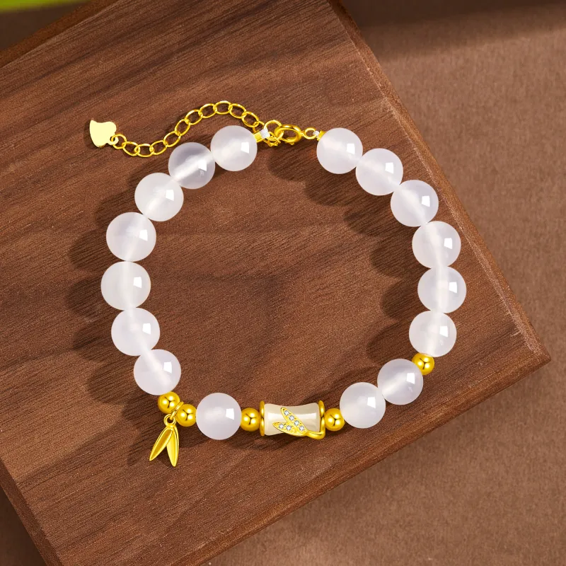 Branded Jewelry Hetian Jade Bracelets Pale Greenish White Jade Women's-2
