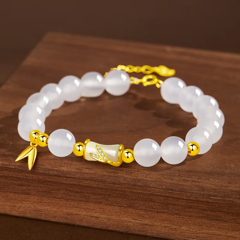Branded Jewelry Hetian Jade Bracelets Pale Greenish White Jade Women's-1
