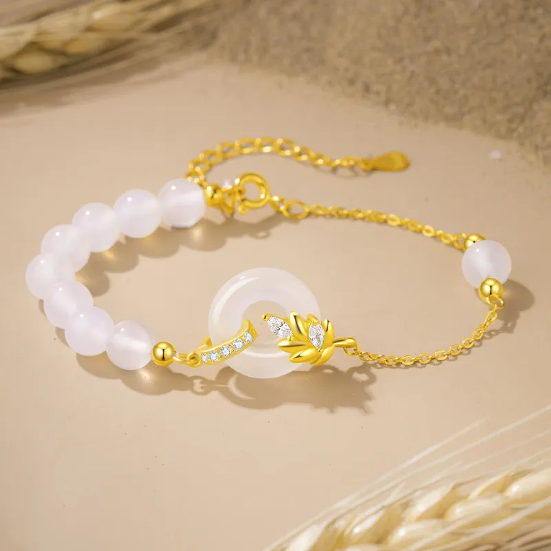 Branded Jewelry Chalcedony Bracelets Women's-4