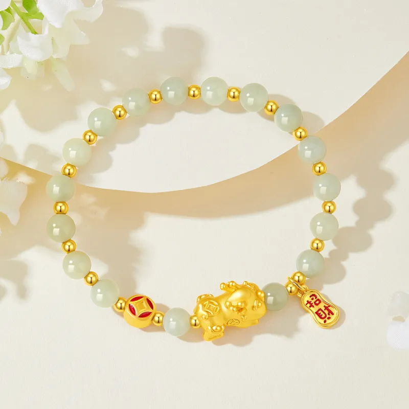 Branded Jewelry Hetian Jade Bracelets Pale Greenish White Jade Women's-5
