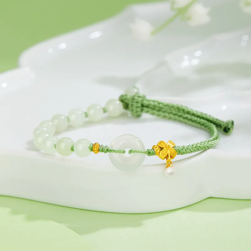 Branded Jewelry Hetian Jade Bracelets Pale Greenish White Jade Women's-4
