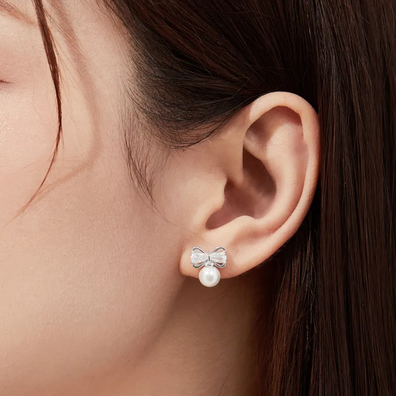 Branded Jewelry Pearl Stud Earrings Women's-1