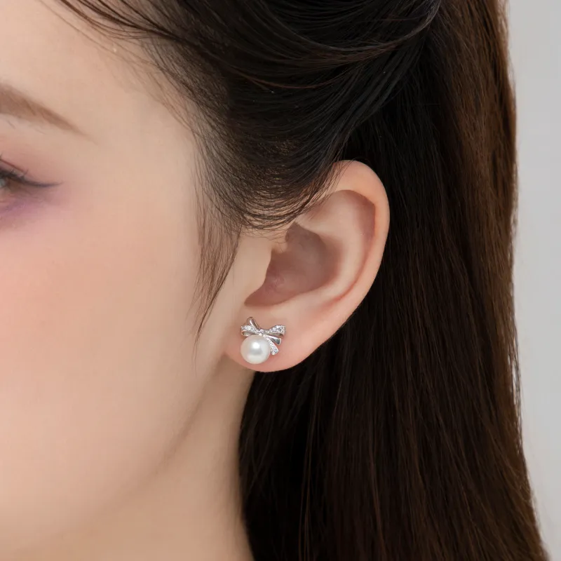 Branded Jewelry Pearl Stud Earrings Women's-1