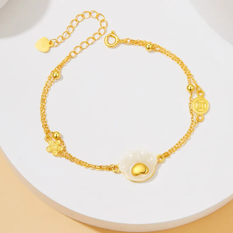Branded Jewelry Bracelets White Jade Women's-5