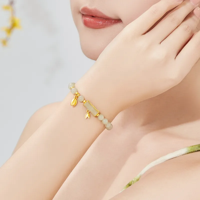 Branded Jewelry Bracelets Pale Greenish White Jade Women's-4
