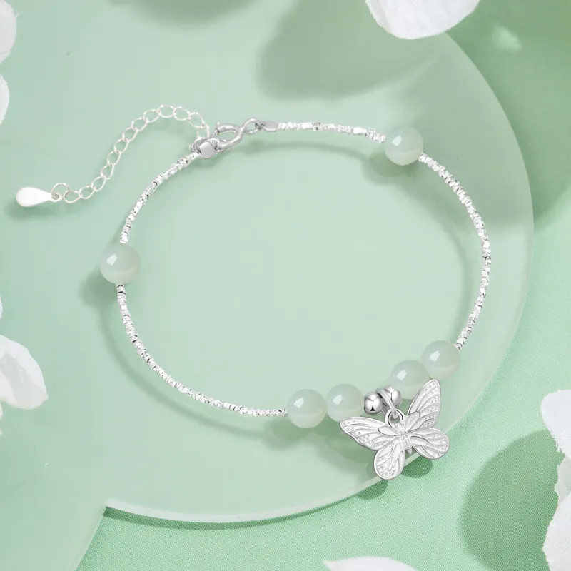 Branded Jewelry Hetian Jade Bracelets Pale Greenish White Jade Women's-4