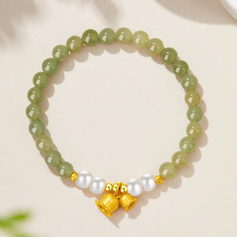Branded Jewelry Hetian Jade Bracelets Pale Greenish White Jade Women's-5
