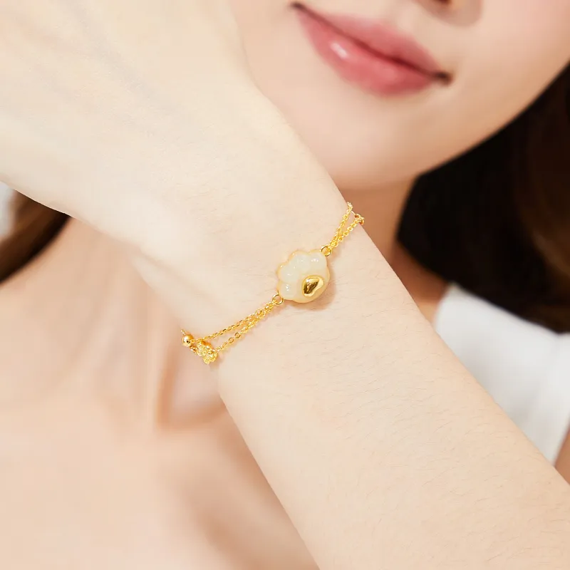 Branded Jewelry Bracelets White Jade Women's-3