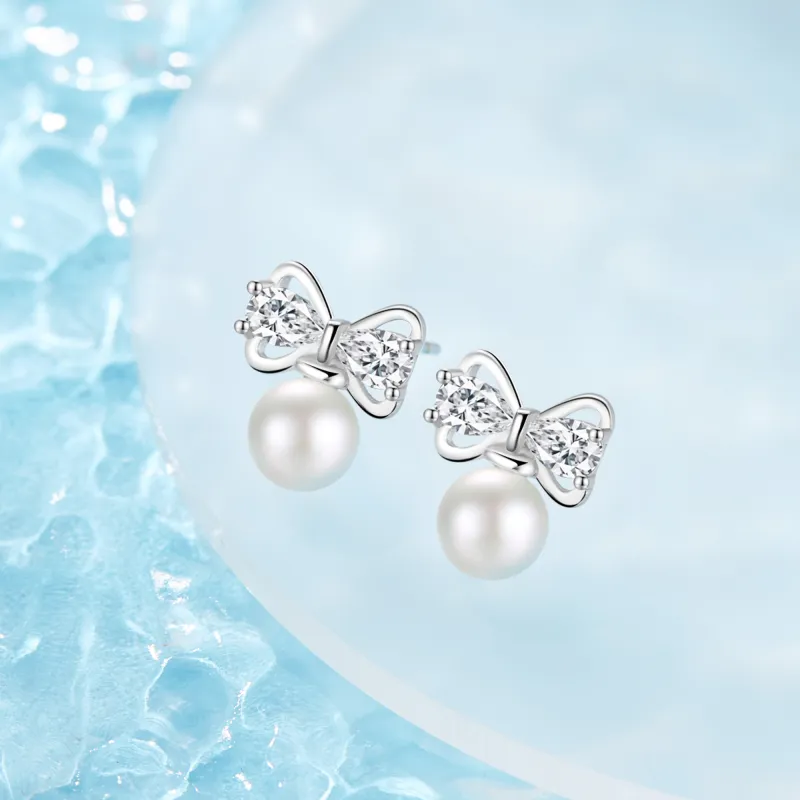 Branded Jewelry Pearl Stud Earrings Women's-2