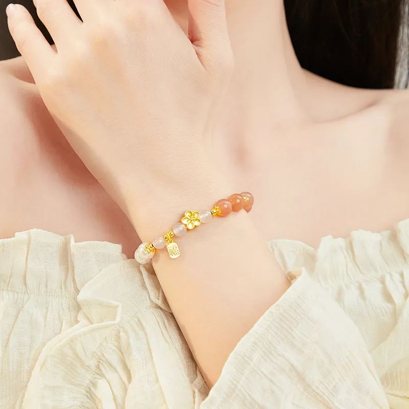 Branded Jewelry Natural Chalcedony Bracelets Women's-4