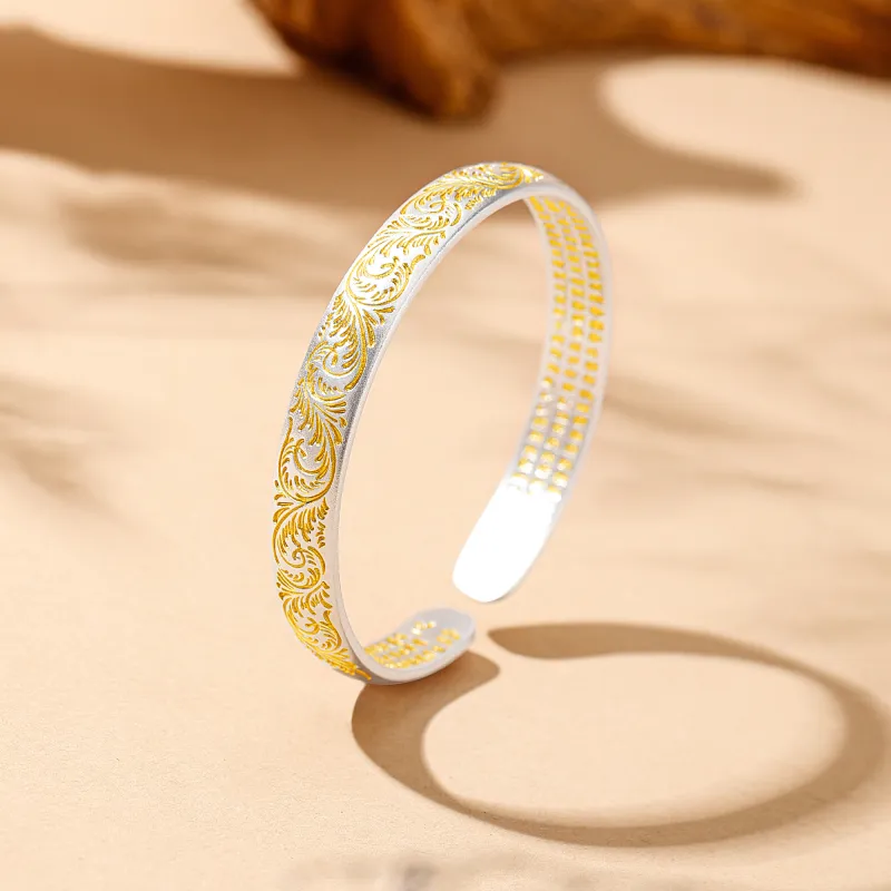 Branded Jewelry 999 Fine Silver Bangles Women's-2
