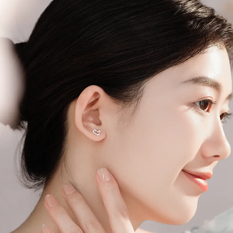 Branded Jewelry Sterling Silver S999 Stud Earrings Women's-5