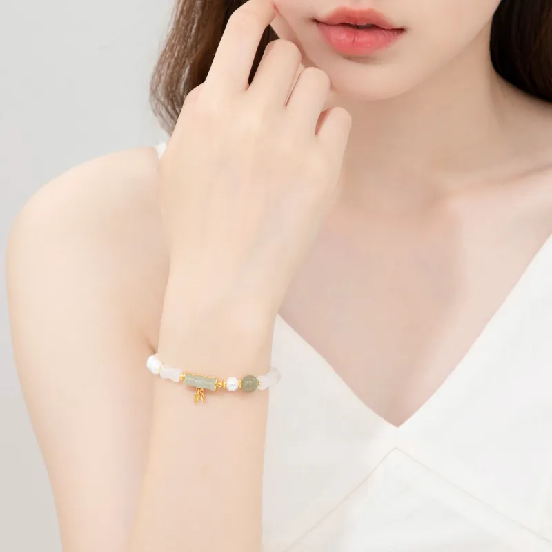 Branded Jewelry Bracelets White Jade Women's-3