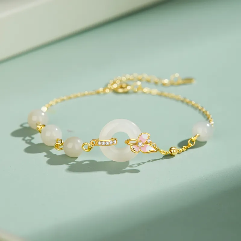 Branded Jewelry Bracelets Pale Greenish White Jade Women's-2