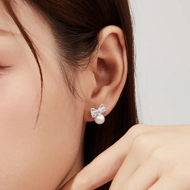 Branded Jewelry Pearl Stud Earrings Women's-3