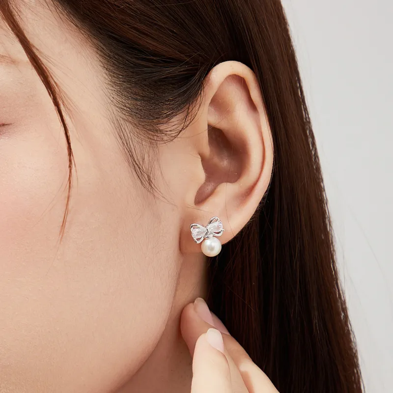 Branded Jewelry Pearl Stud Earrings Women's-6