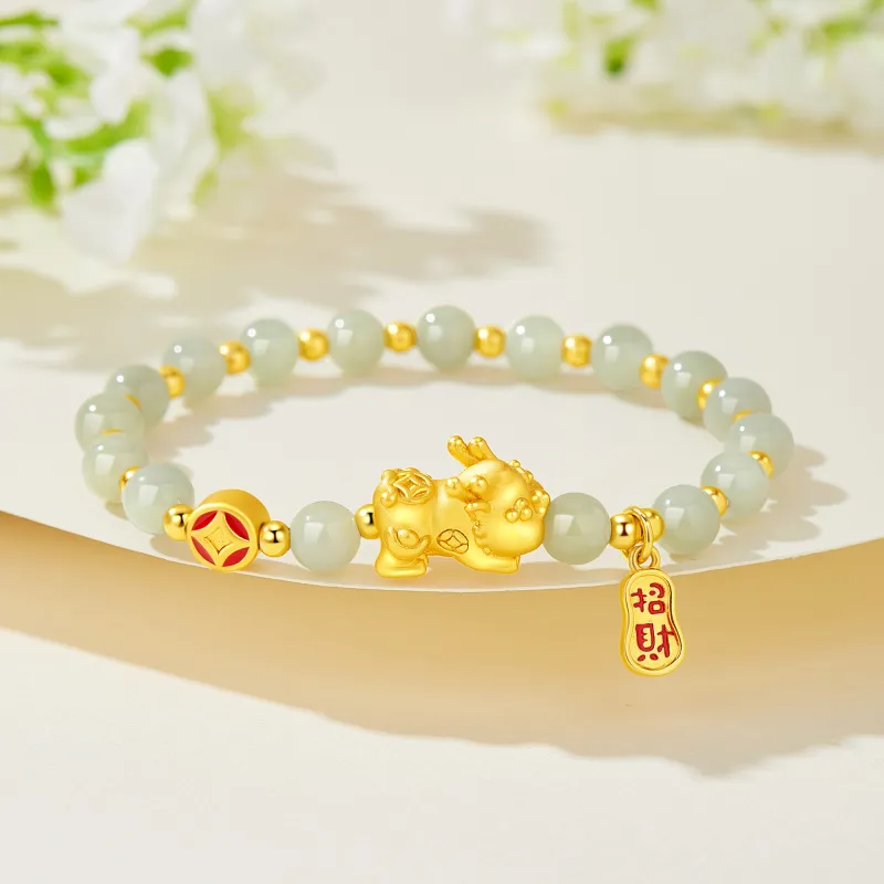 Branded Jewelry Hetian Jade Bracelets Pale Greenish White Jade Women's-4