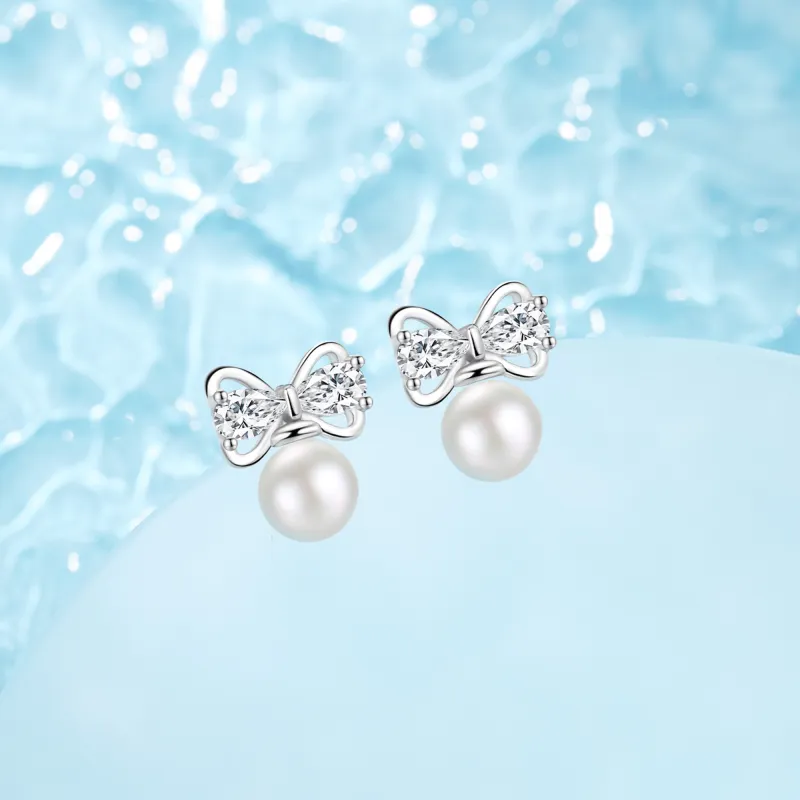 Branded Jewelry Pearl Stud Earrings Women's-5
