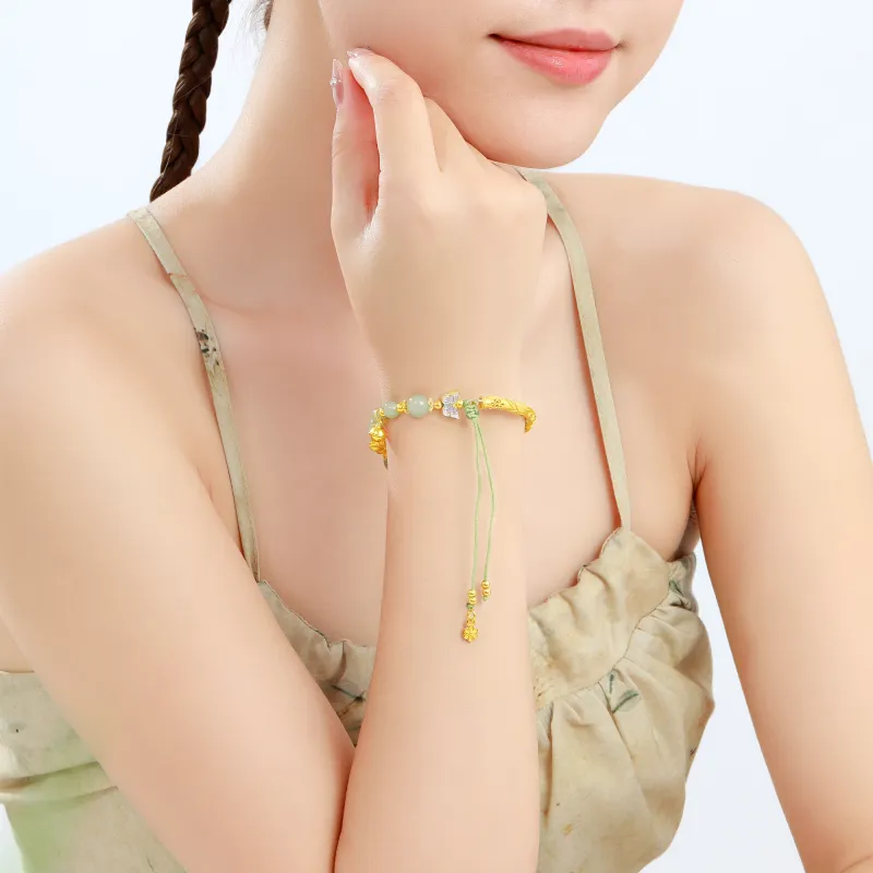 Branded Jewelry Hetian Jade Bracelets Pale Greenish White Jade Women's-1