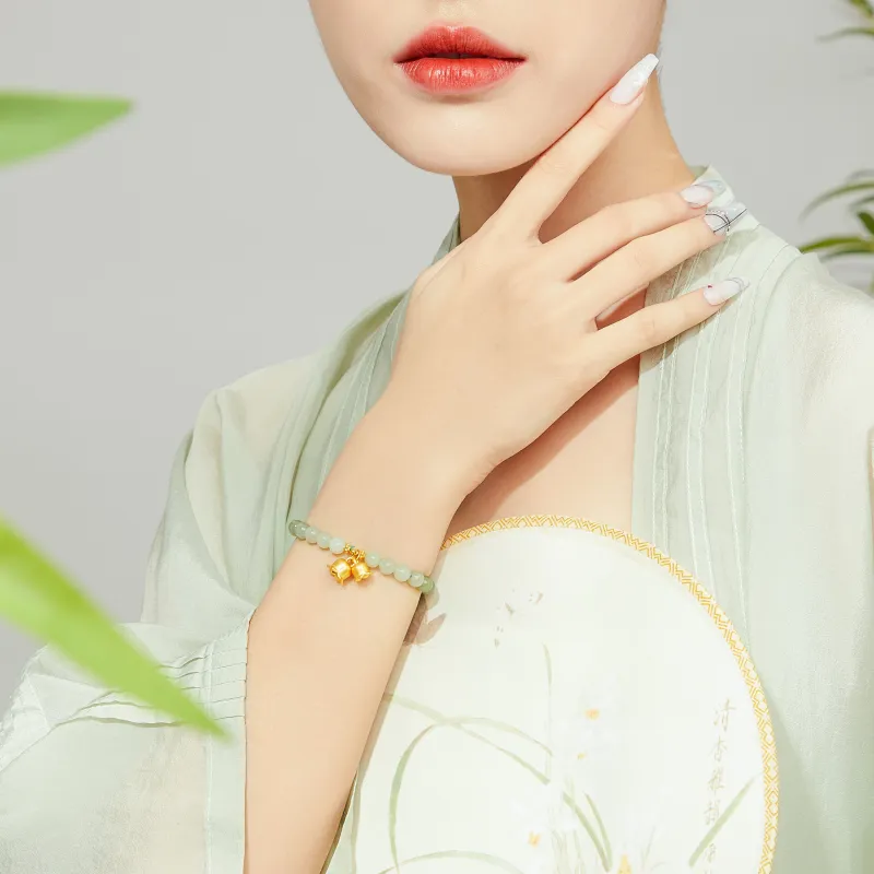 Branded Jewelry Hetian Jade Bracelets Pale Greenish White Jade Women's-12