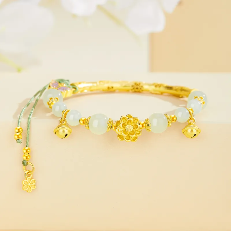 Branded Jewelry Hetian Jade Bracelets Pale Greenish White Jade Women's-6