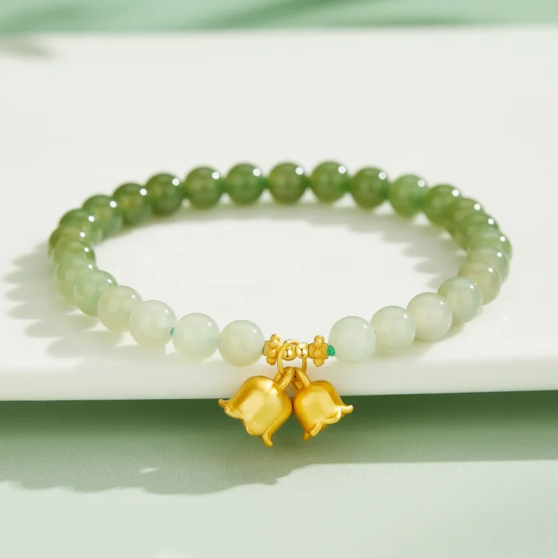Branded Jewelry Hetian Jade Bracelets Pale Greenish White Jade Women's-2