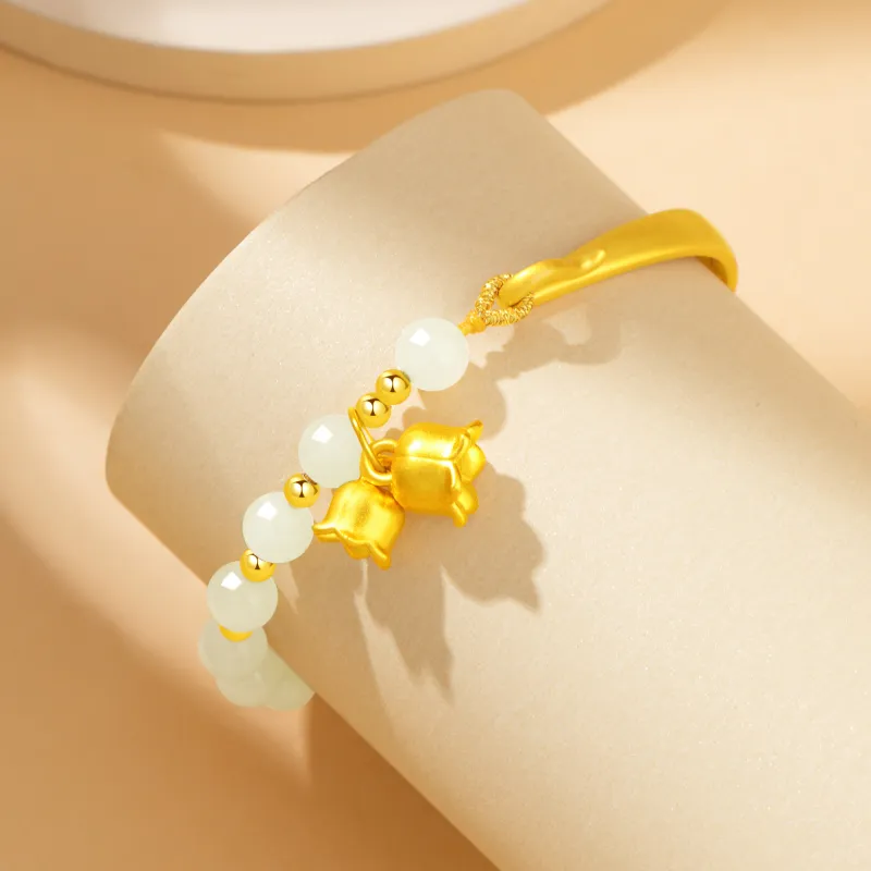 Branded Jewelry Bracelets Pale Greenish White Jade Women's-5