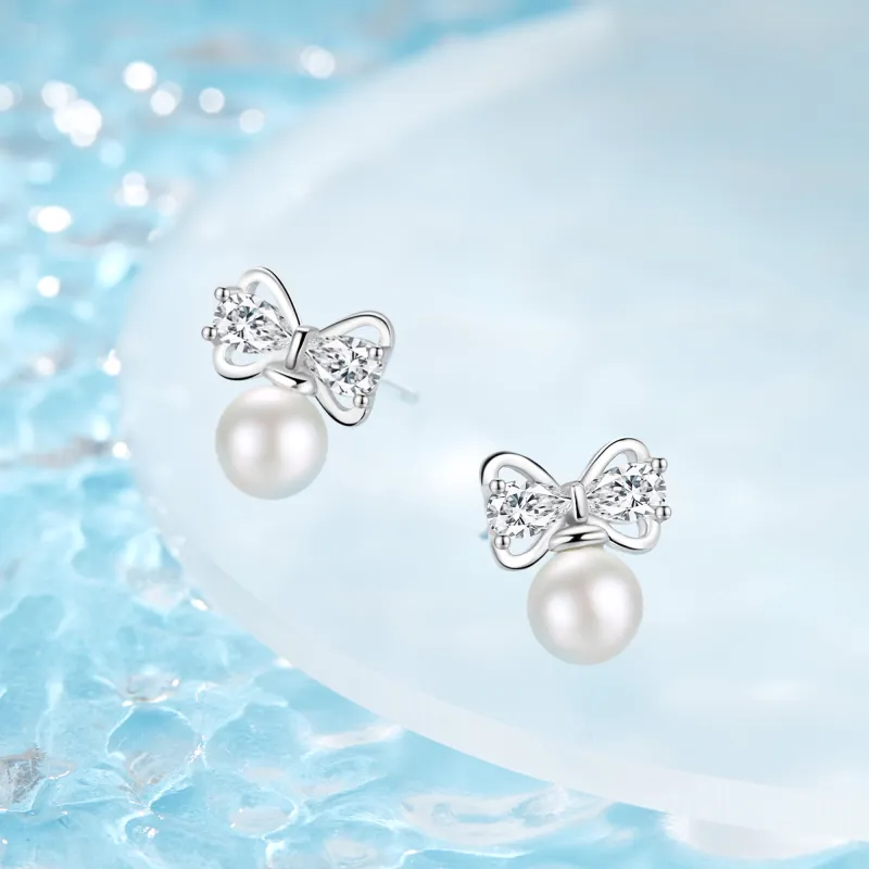 Branded Jewelry Pearl Stud Earrings Women's-4