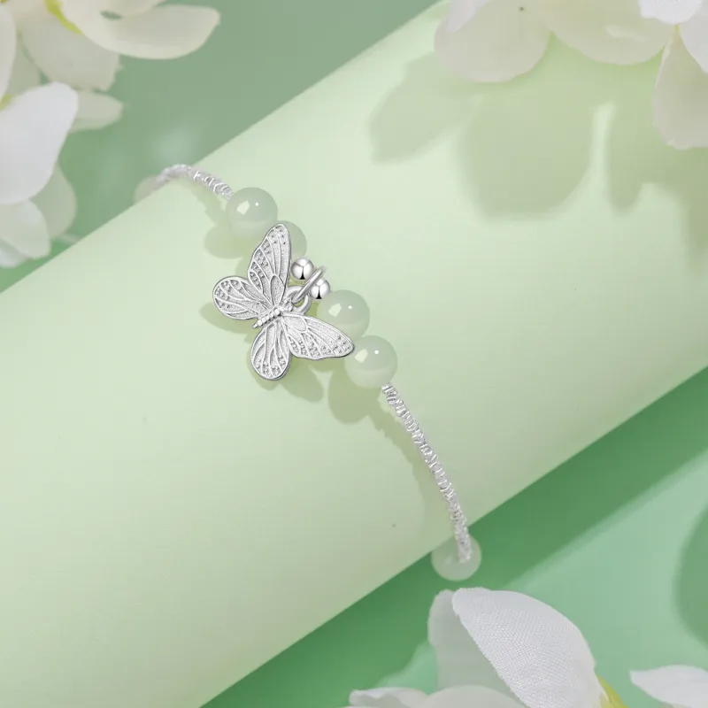 Branded Jewelry Hetian Jade Bracelets Pale Greenish White Jade Women's-5
