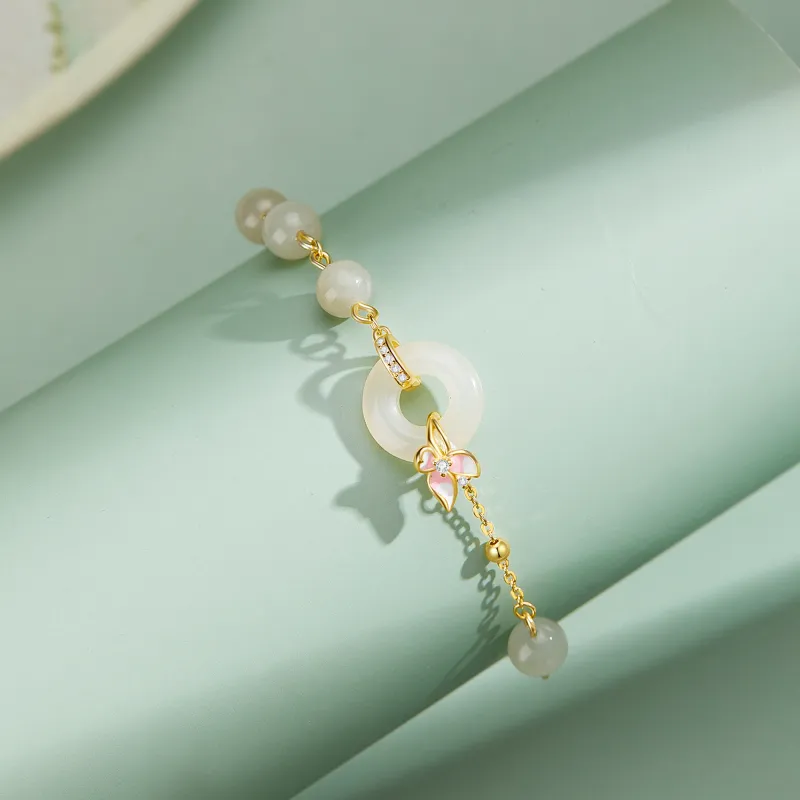 Branded Jewelry Bracelets Pale Greenish White Jade Women's-5