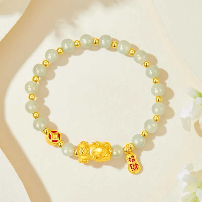 Branded Jewelry Hetian Jade Bracelets Pale Greenish White Jade Women's-6