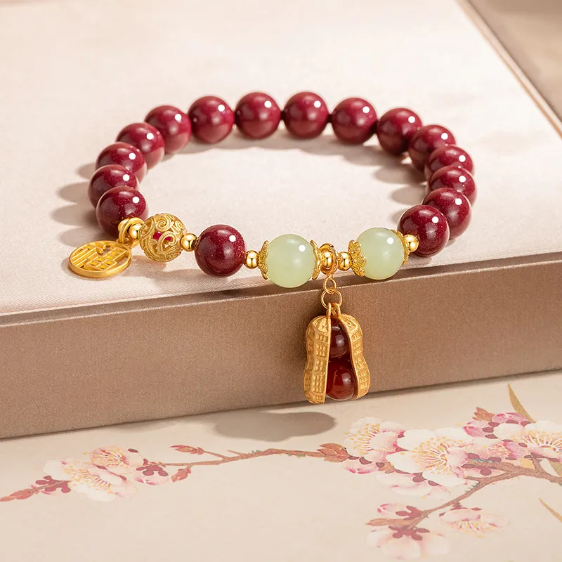 Branded Jewelry Natural Cinnabar Bracelets Women's-1