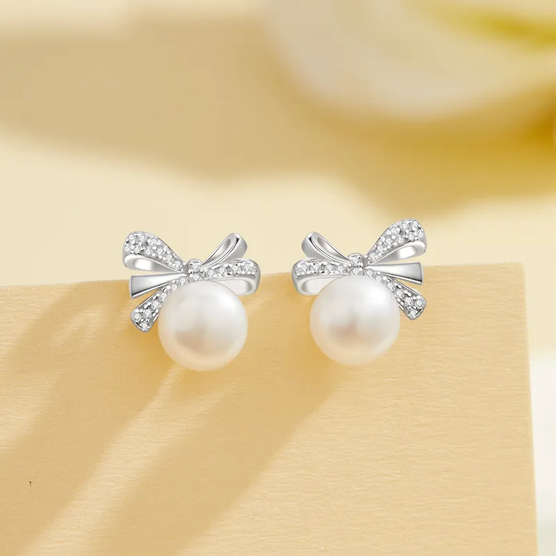 Branded Jewelry Pearl Stud Earrings Women's-2