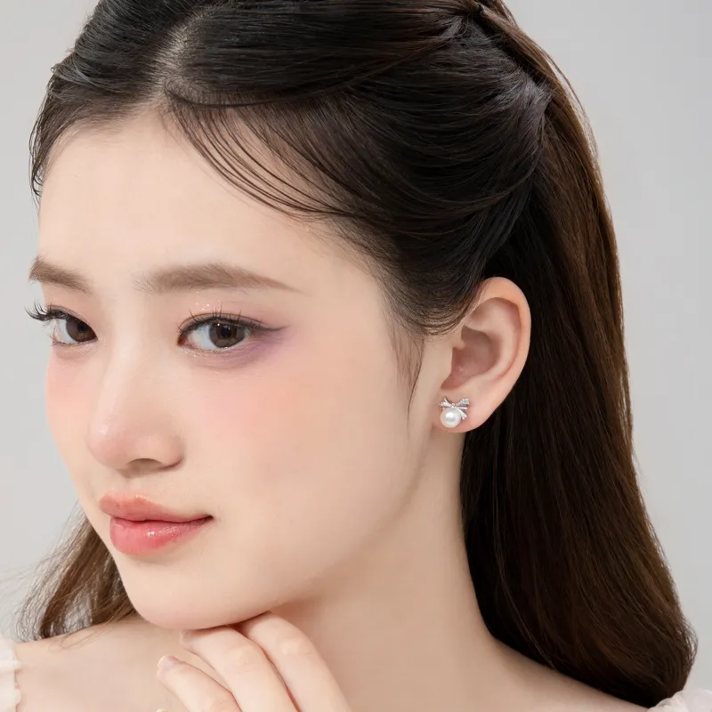 Branded Jewelry Pearl Stud Earrings Women's-3