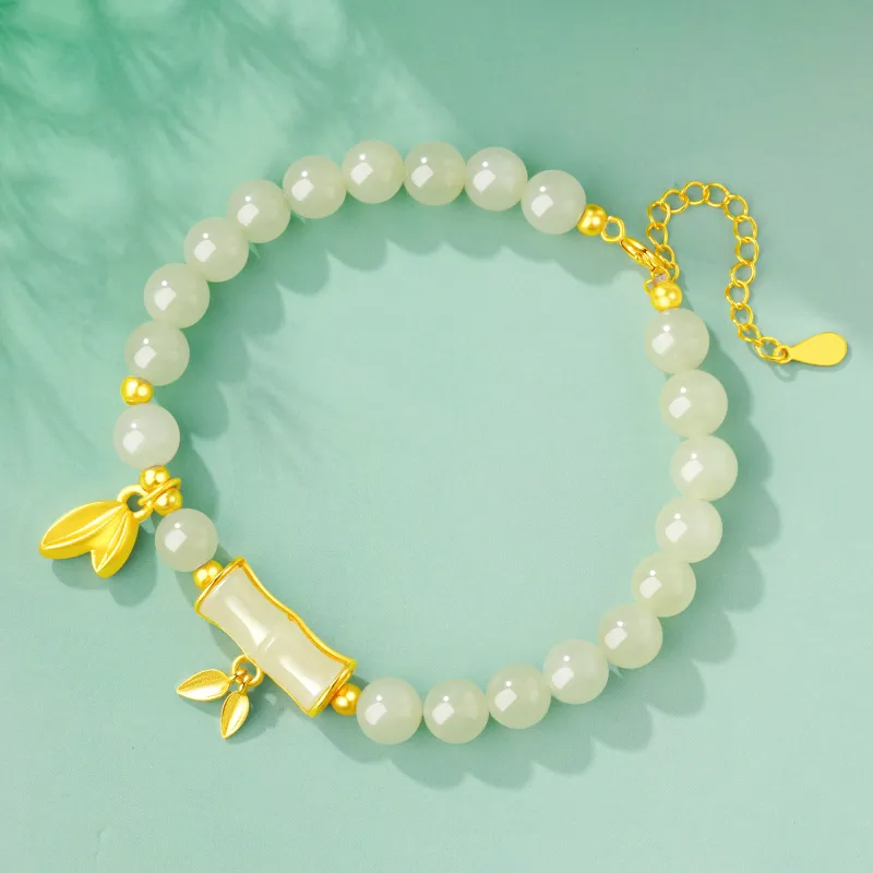 Branded Jewelry Bracelets Pale Greenish White Jade Women's-5