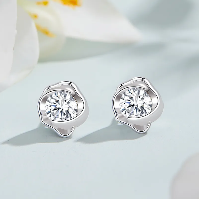 Branded Jewelry S999 Stud Earrings Women's-5