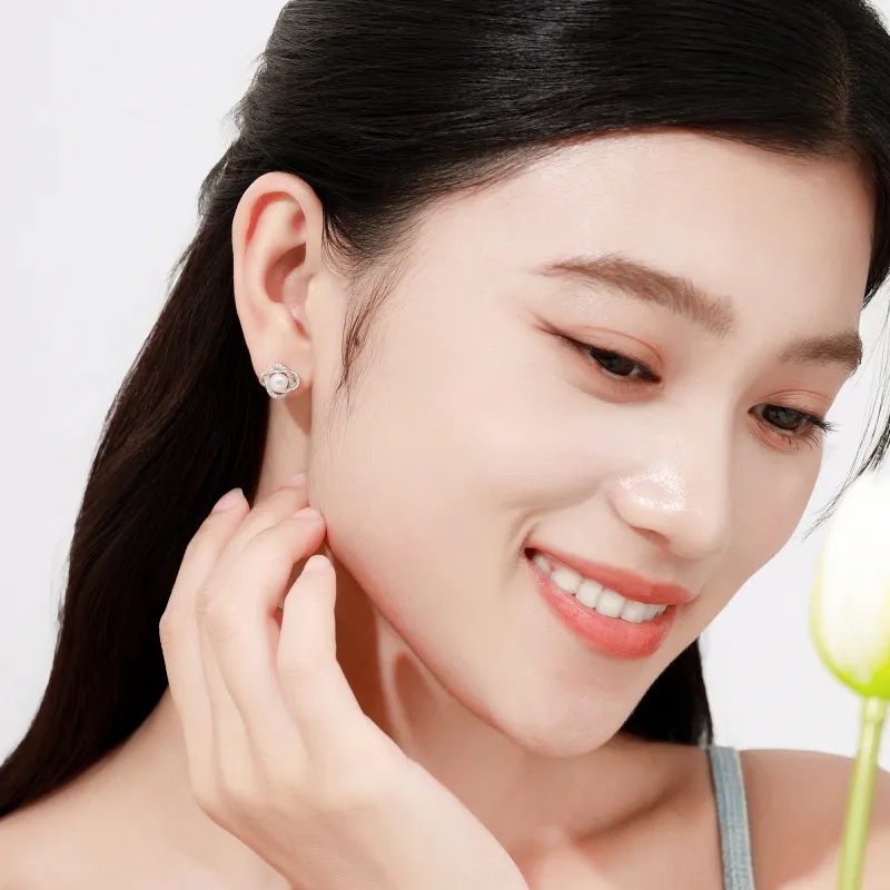 Branded Jewelry Pearl Stud Earrings Unisex-5
