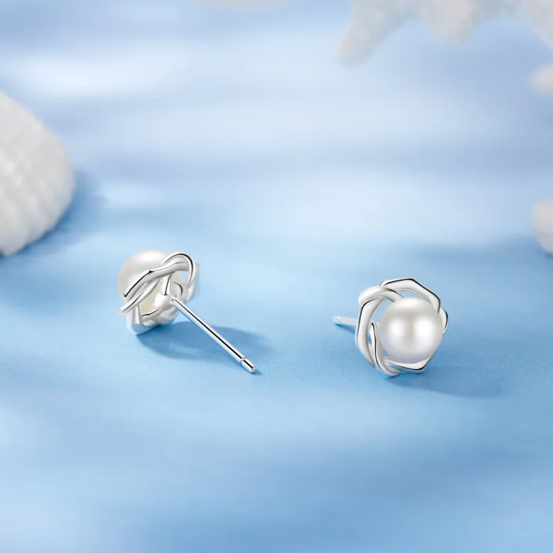 Branded Jewelry Pearl Stud Earrings Women's-2