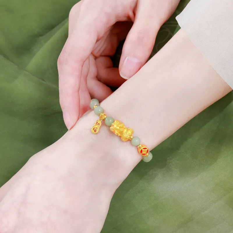 Branded Jewelry Hetian Jade Bracelets Pale Greenish White Jade Women's-1